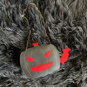 Black pumpkin crossbody bag purse